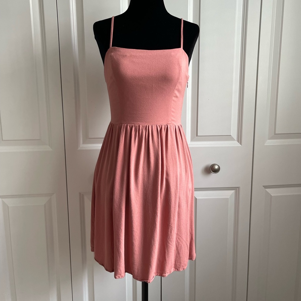 Small Forever 21 Pink Criss Cross Back Dress
